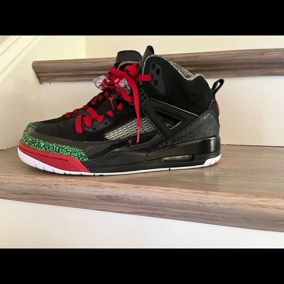 Jordan Spiz’ike Black Varsity Red Green Shoes - Picture 4 of 11